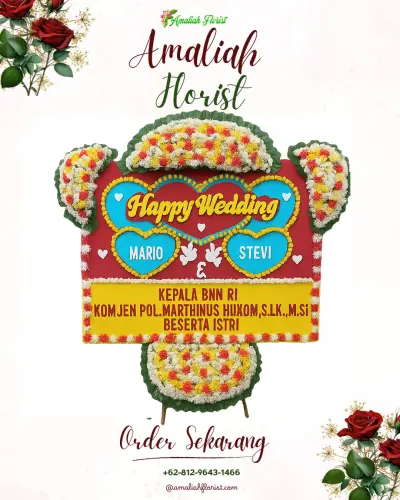 Karangan Papan Bunga Pernikahan di Naringgul